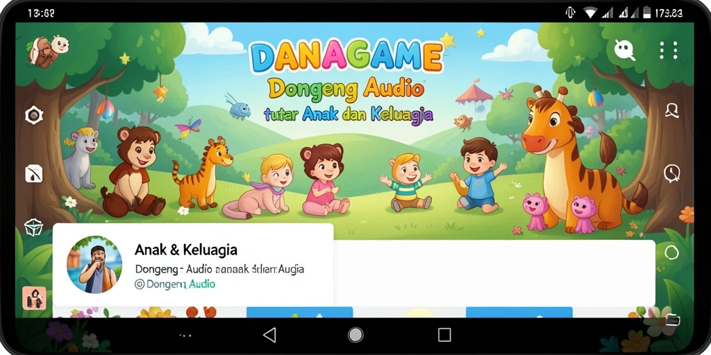 Tampilan antarmuka aplikasi DANAGAME yang menarik dan ramah anak.