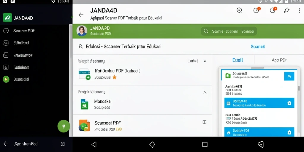 Antarmuka intuitif aplikasi JANDA4D untuk Scanner PDF.