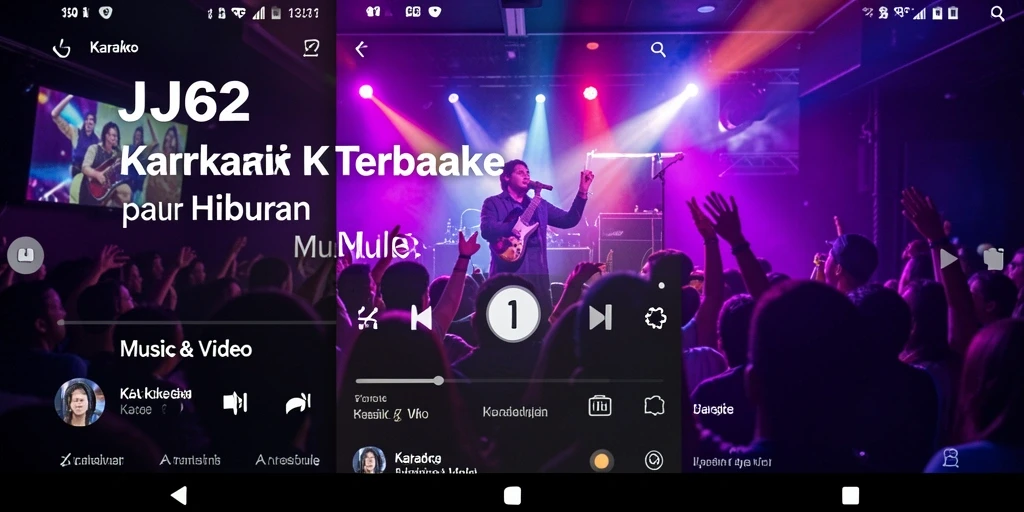 Screenshot utama <strong>JJ62</strong> menampilkan antarmuka aplikasi karaoke yang menarik.