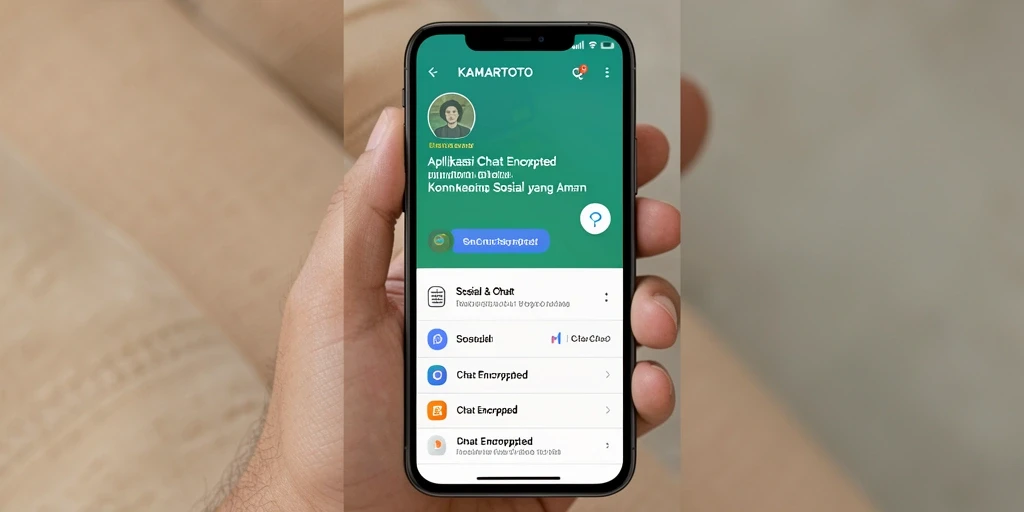 Antarmuka KAMARTOTO dengan fitur Chat Encrypted yang aman.