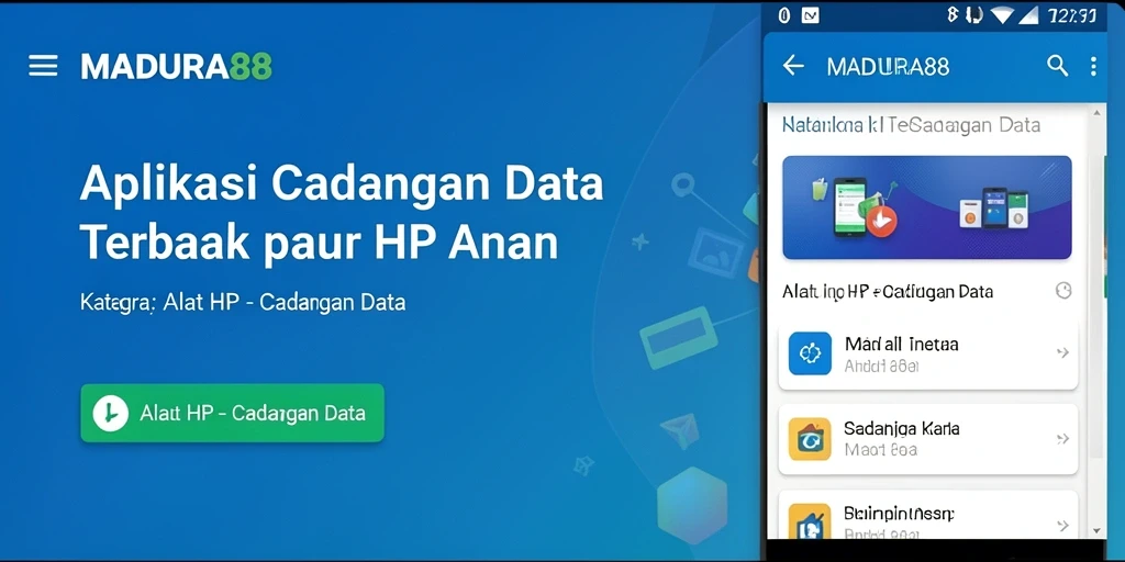 Tampilan antarmuka MADURA88 yang user-friendly untuk cadangan data.