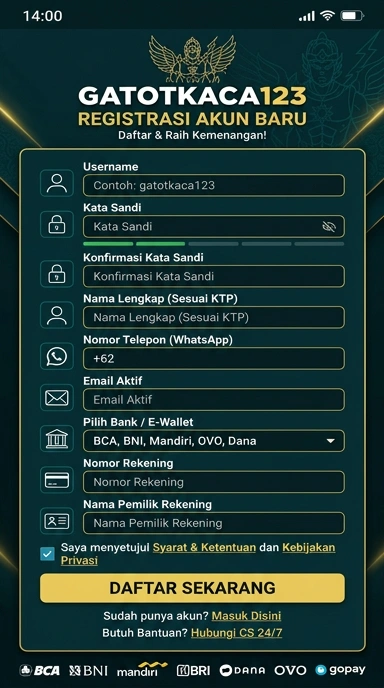 Panduan Registrasi Akun Gatotkaca123 untuk Pengguna Android